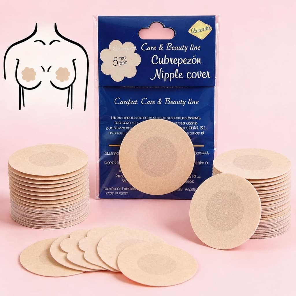 Tapa Seios kit Até 100 Invisível Adesivo Protetor com 7,5cm de Diâmetro para Tampar Mamilos 5 PARES