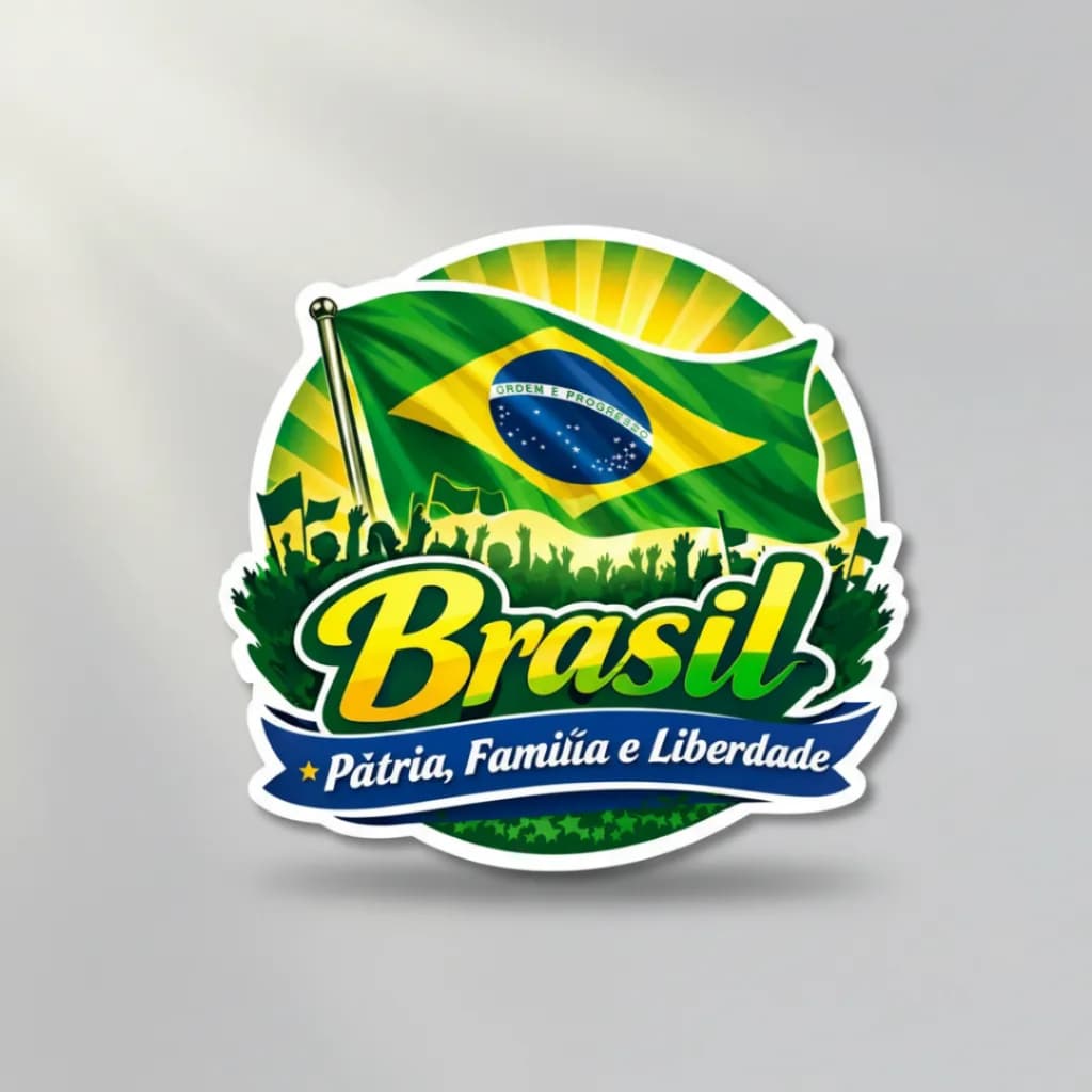 Kit 2 Adesivos Brasil Pátria Família Liberdade Vinil Carro