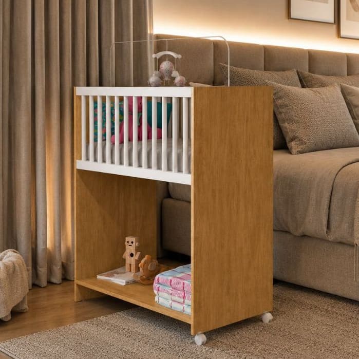 Mini Berço Infantil Com Colchão Chiqueirinho Luxo Para Bebê Unissex Cama