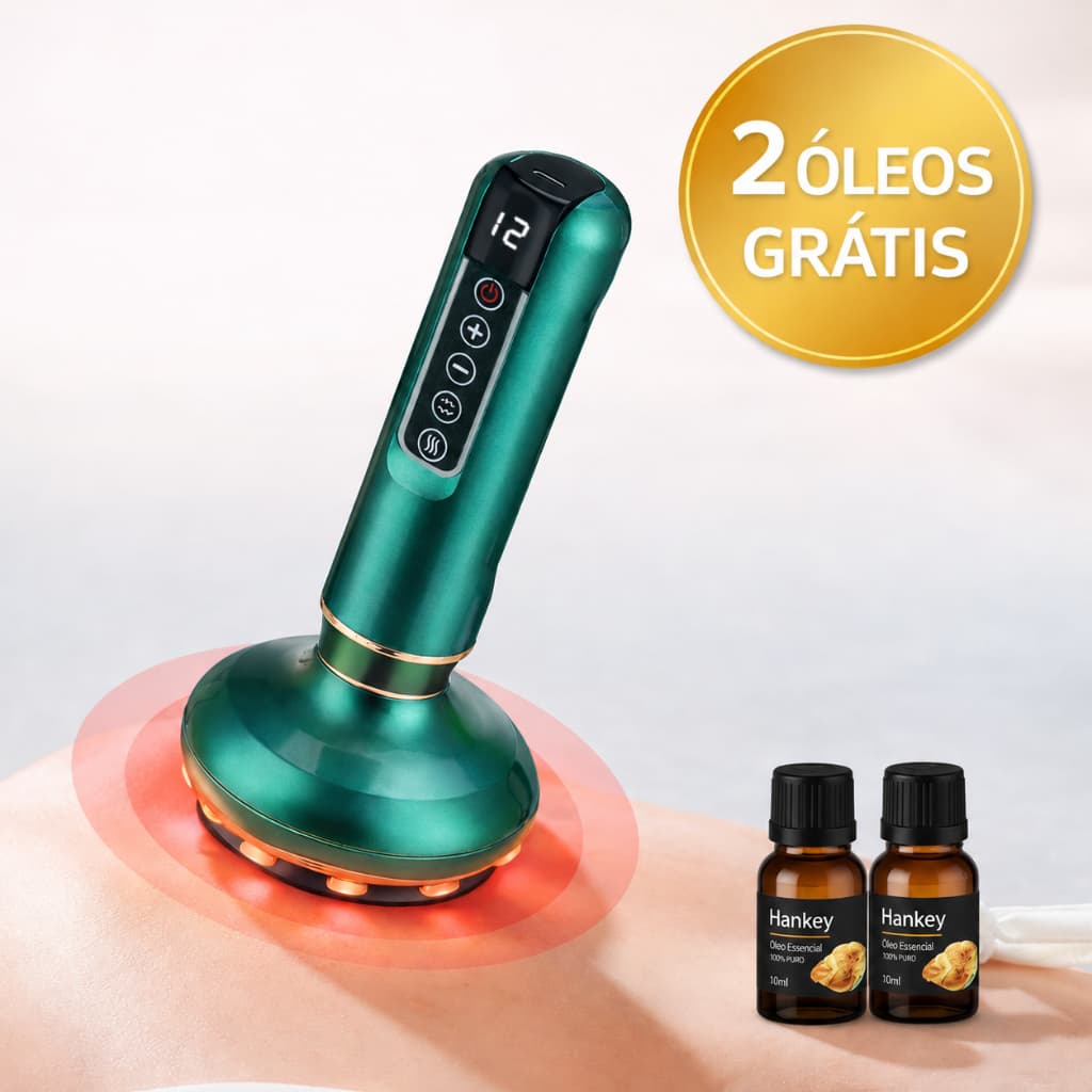 Massageador Elétrico com Aquecimento e Sucção + 2 Óleos Grátis