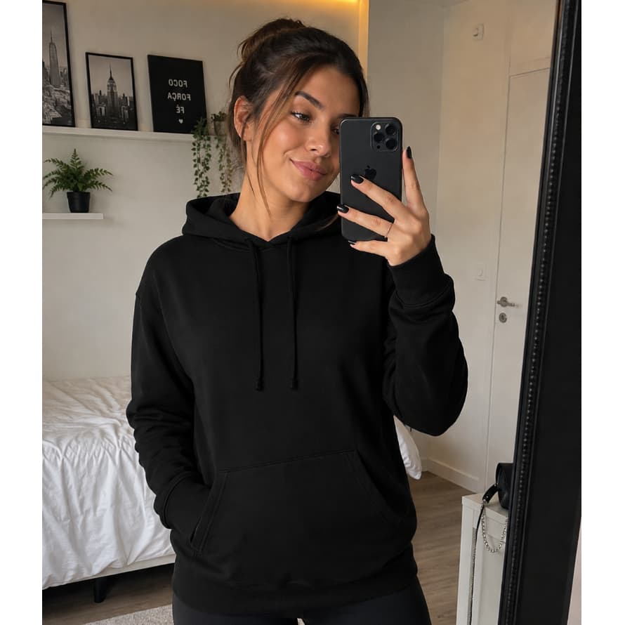 Blusa de frio casaco moletom feminino peluciado estiloso s/ziper unissex