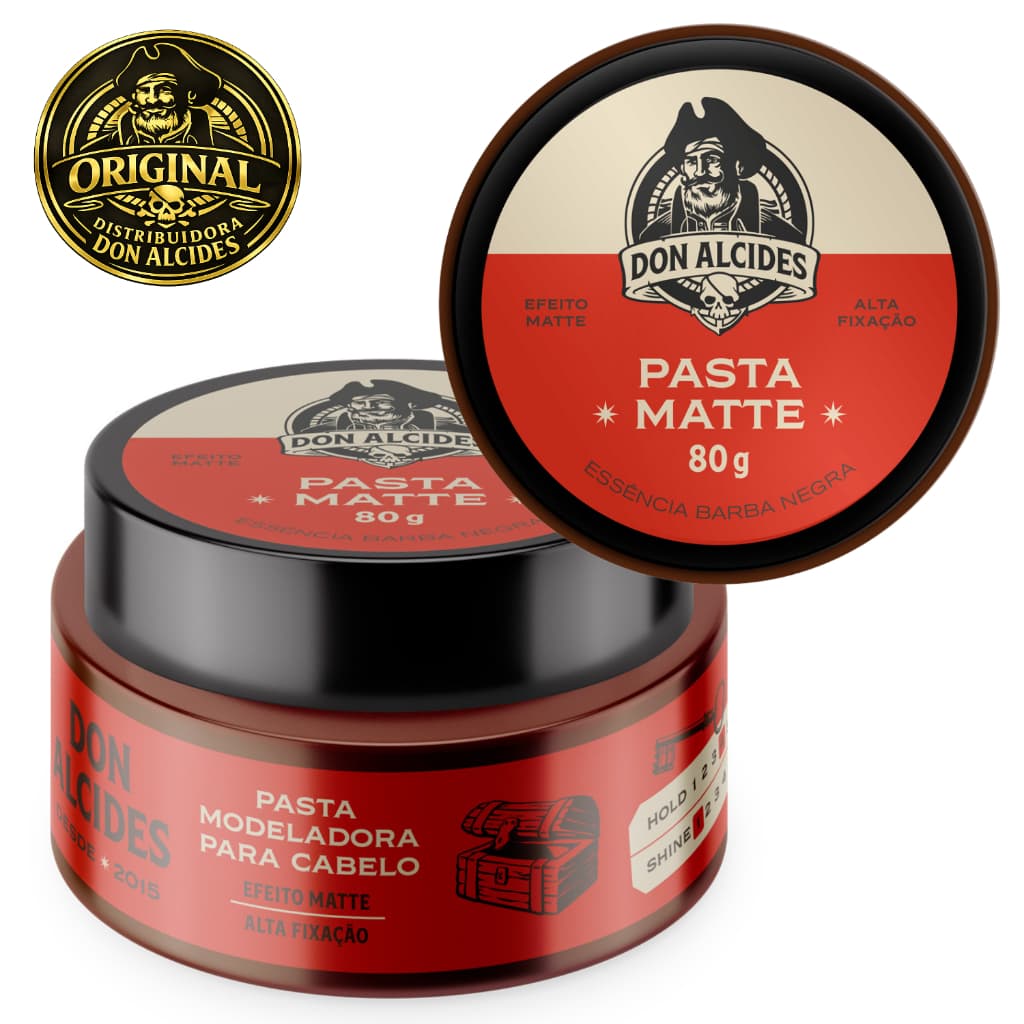 Pasta Pomada Modeladora Matte p/ Cabelo Masculino - Don Alcides Barba Negra