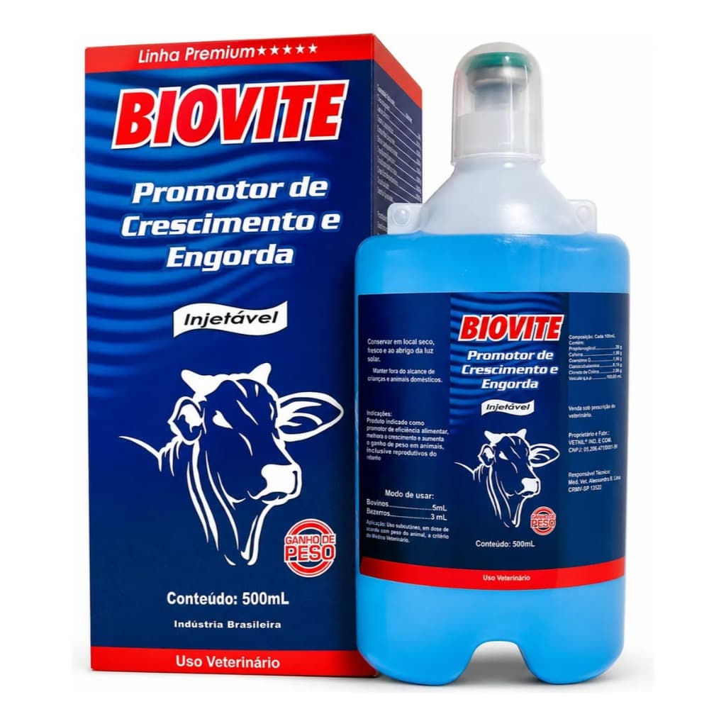 Suplemento Vitamínico Acelerador de Crescimento Biovite para Bovinos Vacas Cobre Zinco e B12