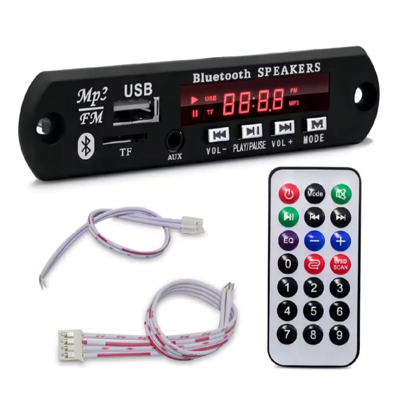Placa Decodificadora nao amplificada Usb P/ Caixa Ativa Mp3 Fm Aux Bluetooth controle  hs-747D