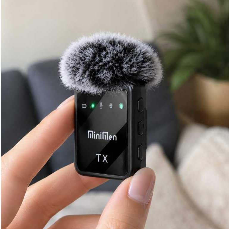 Mini Microfone De Lapela Sem Fio - Audio Profissional - USB lightning e USB C - Minimen