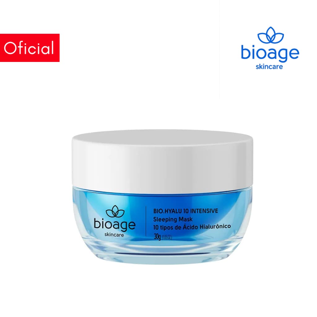 Bioage Máscara Facial Noturna Pró-Aging com 10 Tipos de Ácido Hialurônico 30g