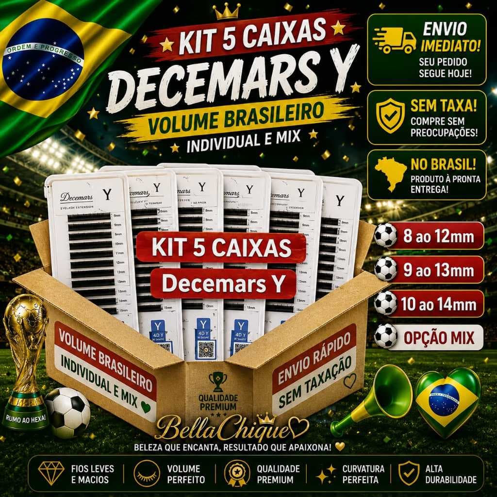 KIT 5 CÍLIOS DECEMARS Y VOLUME BRASILEIRO - ENVIO IMEDIATO