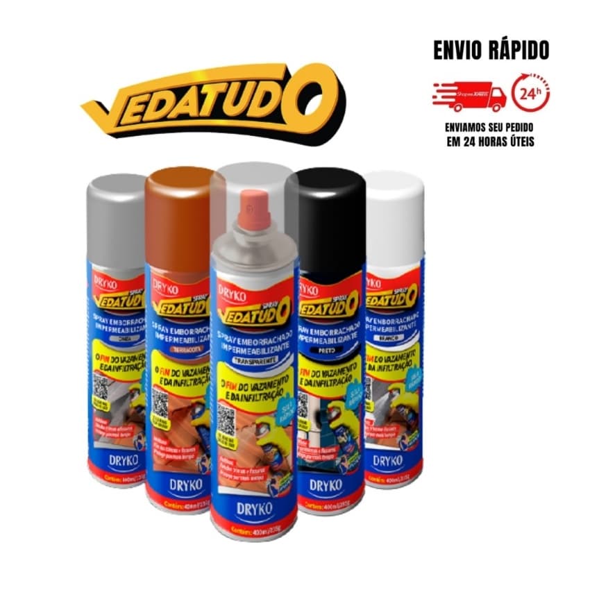 Spray Emborrachado Impermeabilizante Vedatudo 400ml Dryko
