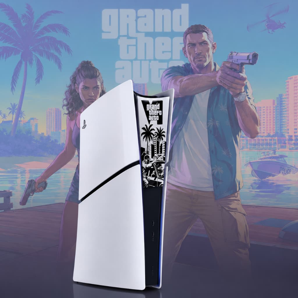 Faceplate Emblema Decorativo Frontal PS5 GTA 6 - (FAT/SLIM)