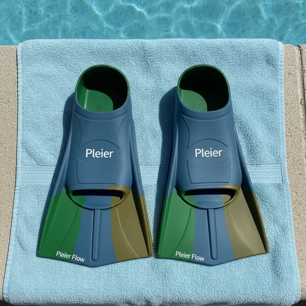 Nadadeira Pé De Pato para treino de natação mergulho bodyboard Pleier Flow dual fins, colorida cores do Brasil