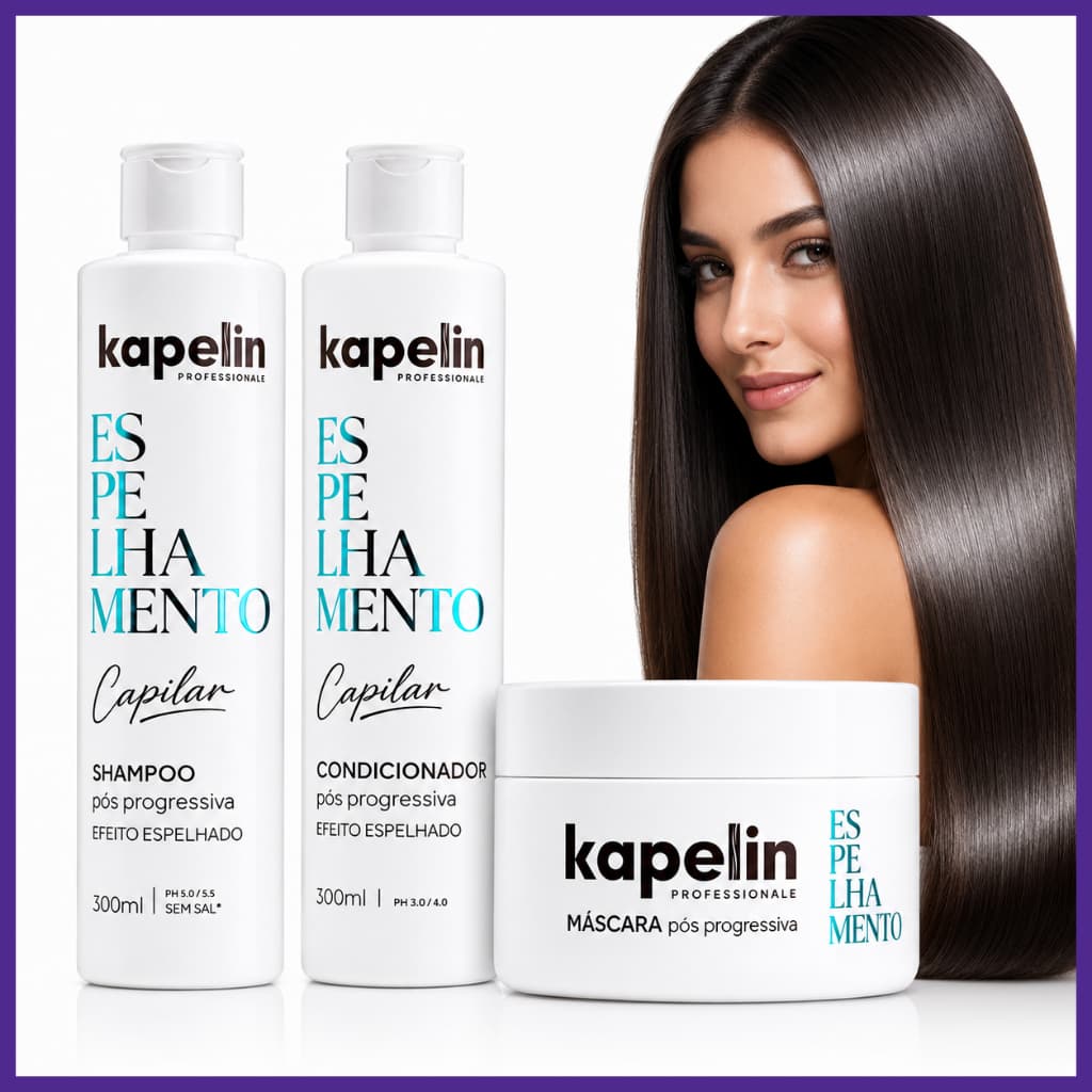 Kit de Tratamento Capilar Pós Progressiva Espelhamento Capilar Shampoo Condicionador E Máscara