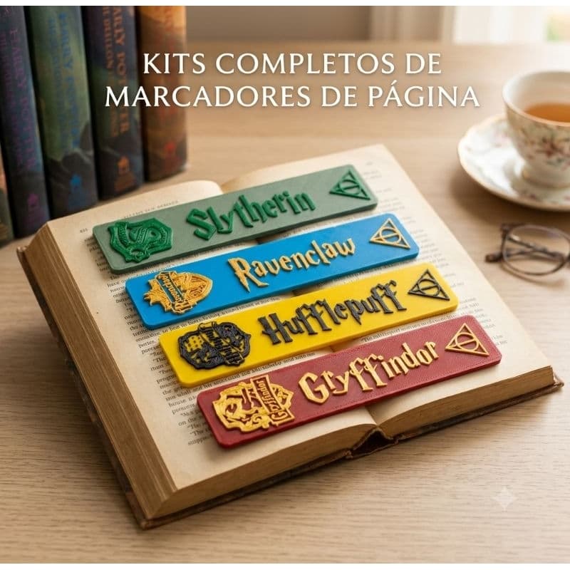 Marcadores De Página 4 unidades Potter cores Livros Colecionador | Presente Geek 16x2,5cm