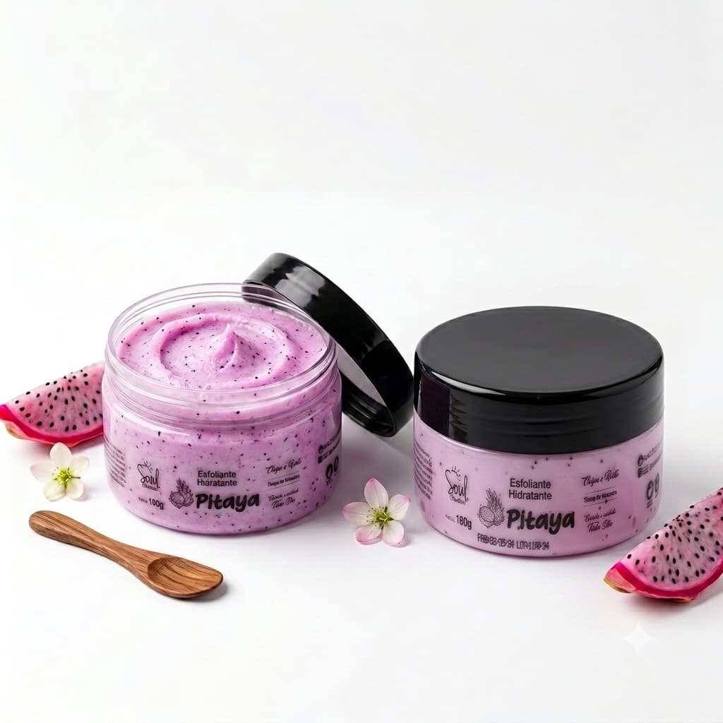 Esfoliante Hidratante Corporal e Facial Pitaya Soul Cosméticos Renovação e Hidratação da Pele