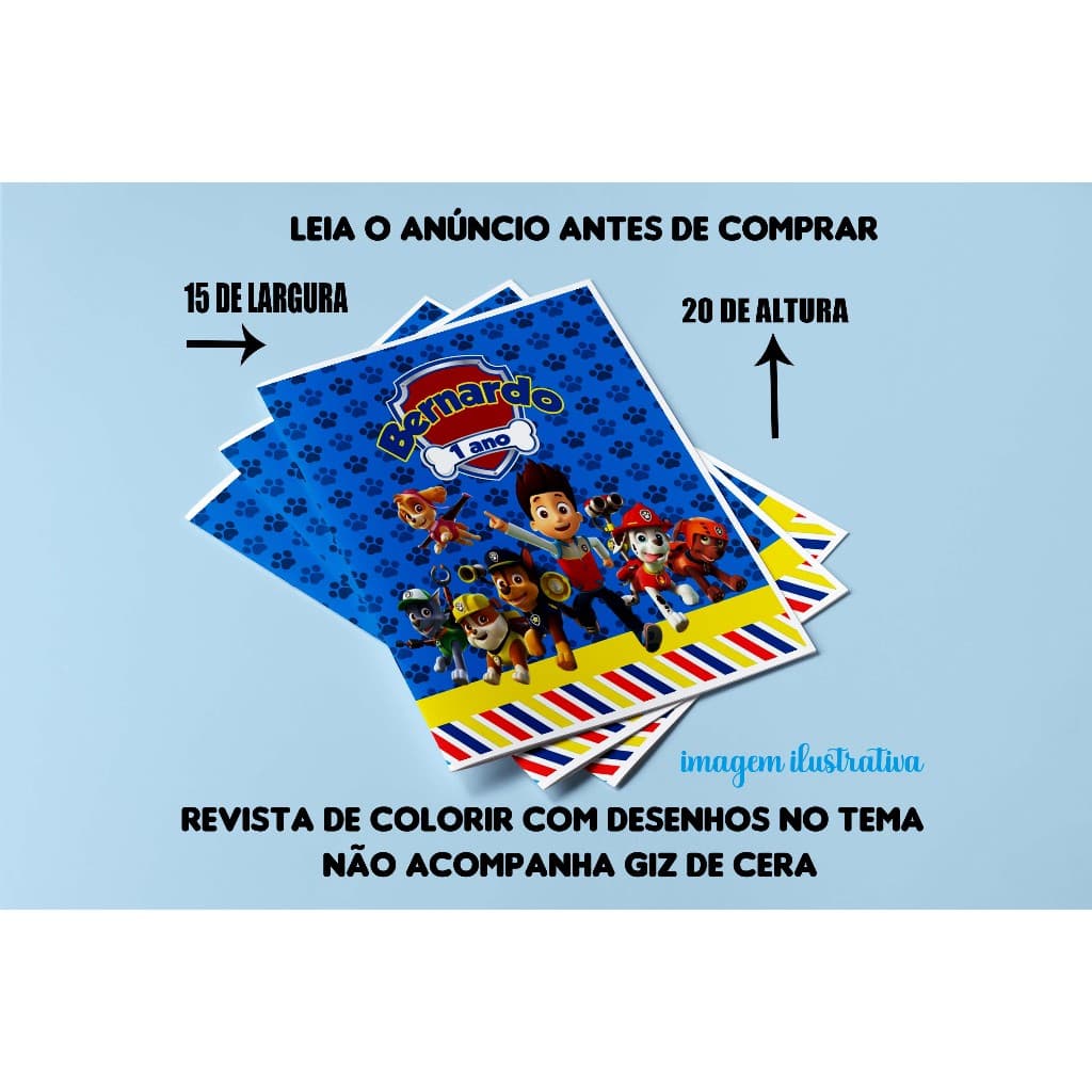 Revista de Colorir personalizada para lembrancinhas Todos os temas