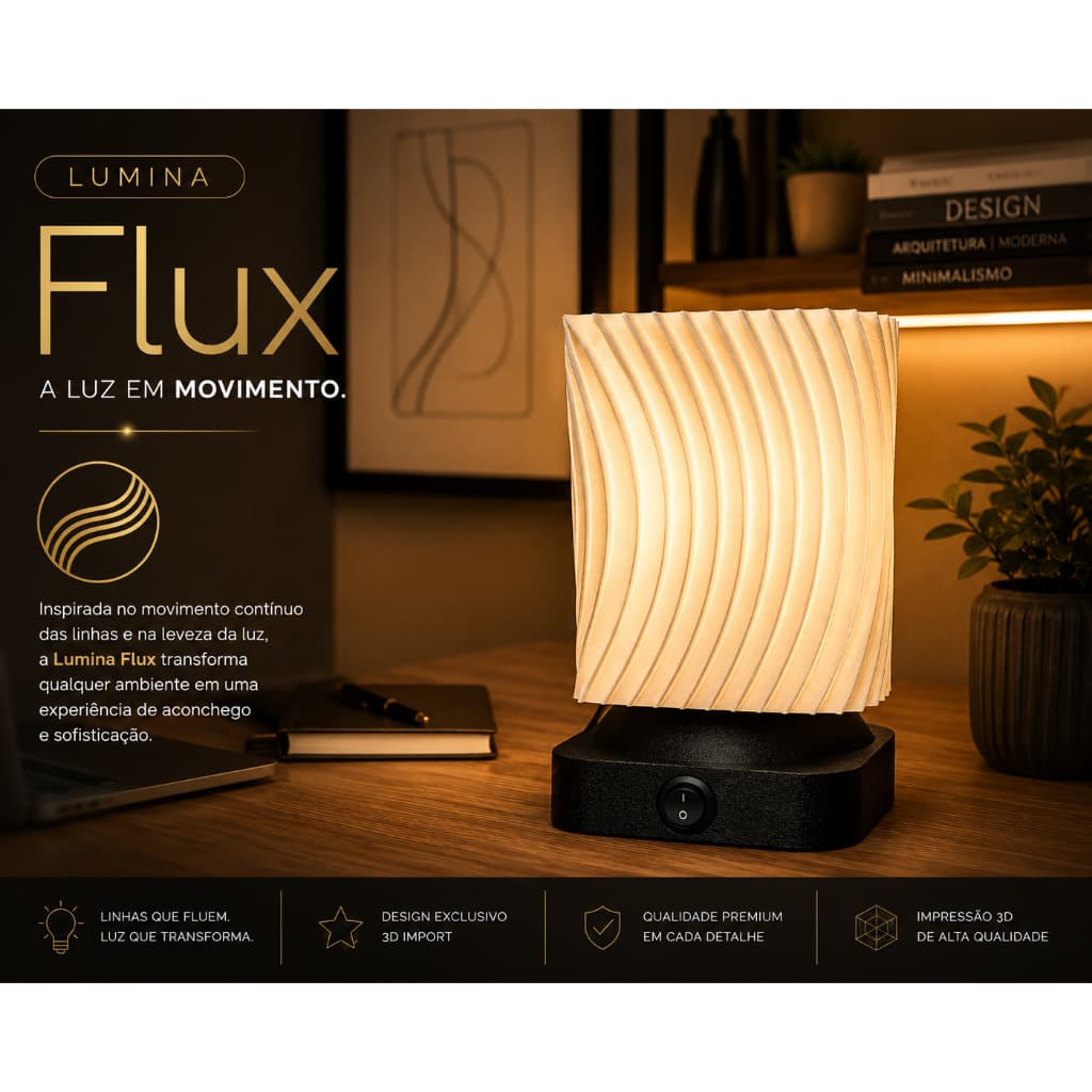 Luminária LED Decorativa Moderna Abajur Quarto Sala Luz Quente