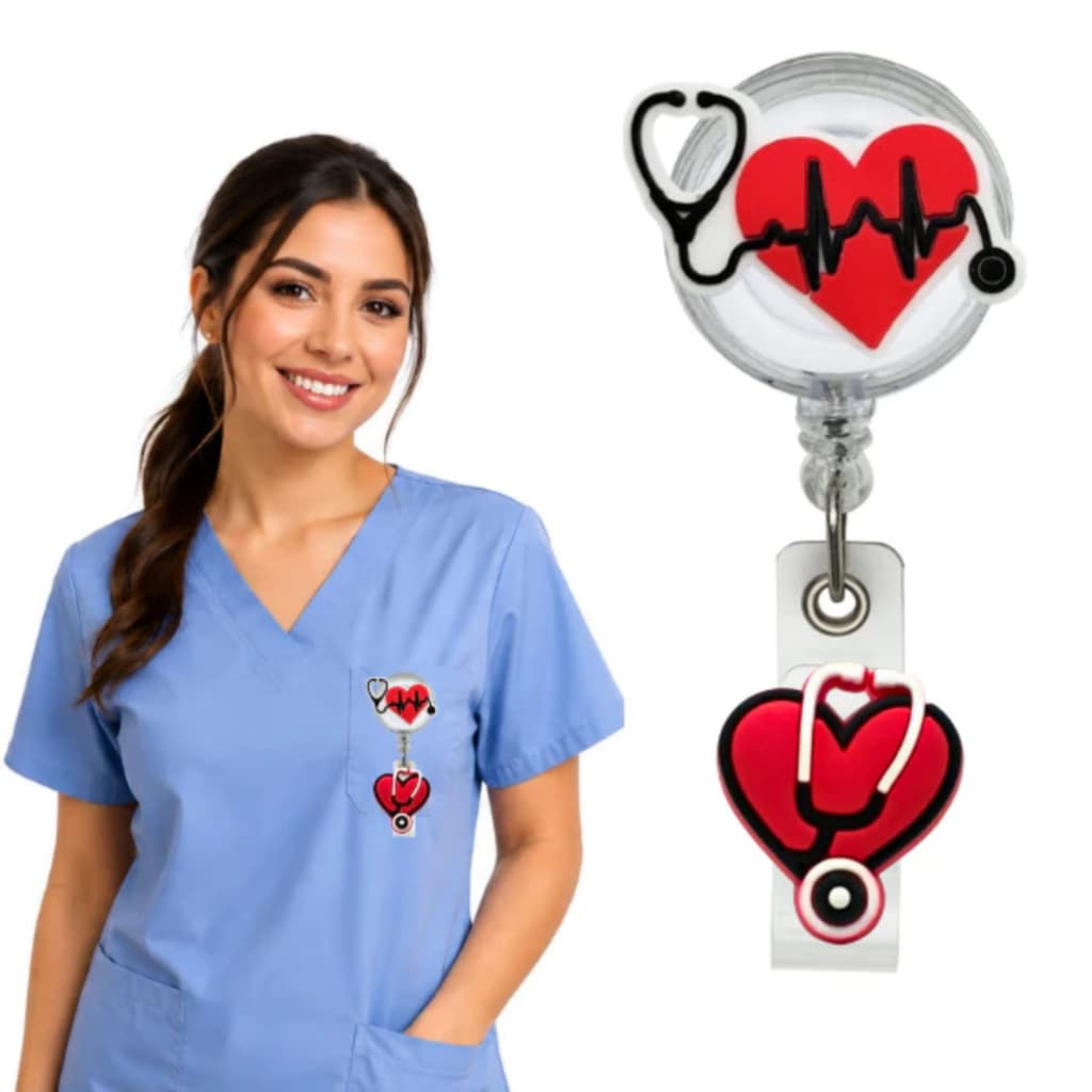Porta Crachá Retrátil Personalizado Yoyo Clip Para Enfermeira Hospital