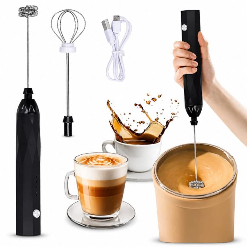 Mini Mixer Batedor 2 em 1 Espumador de Bebidas Portátil USB