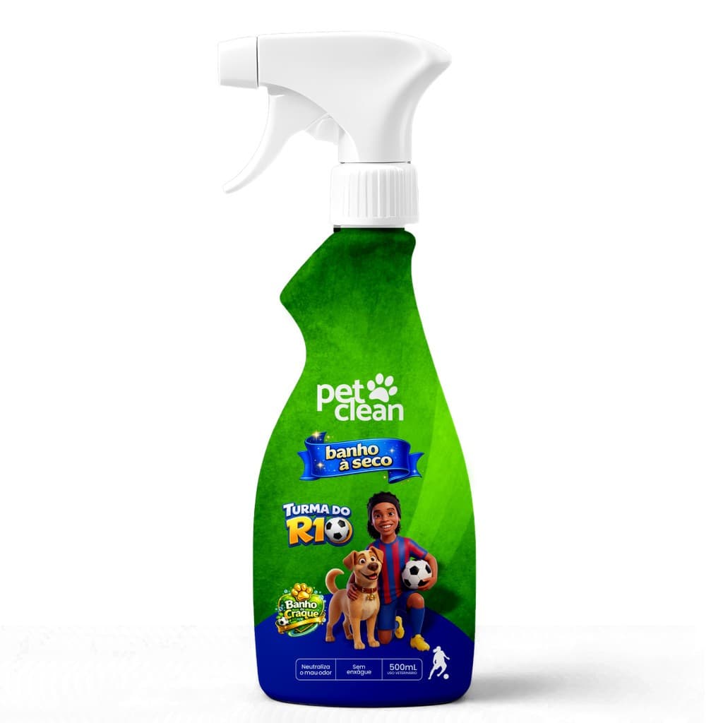 Banho a Seco Pet Clean Caes e Gatos Turma do R10 500ml
