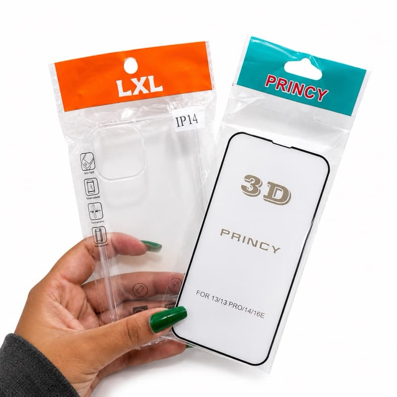 Kit Proteção Completa para IPHONE 14 Anti-Impacto + Película 3D de Vidro temperado.