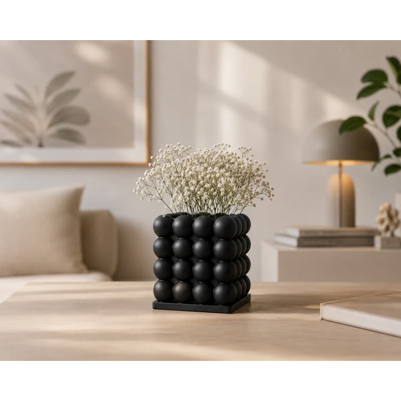 Vaso Bubble Cube Decor vaso borbulhas decorativo estético clean moderno