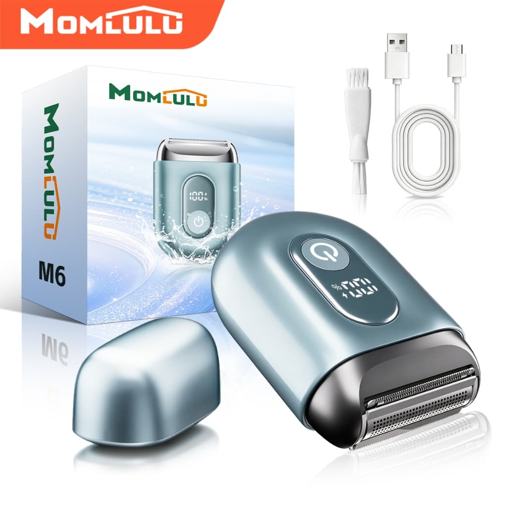 MOMLULU Mini Depilador Eletrico Feminino À Prova D'Água Recarregavel USB Perna Virilha Axila Removedor de Pelos