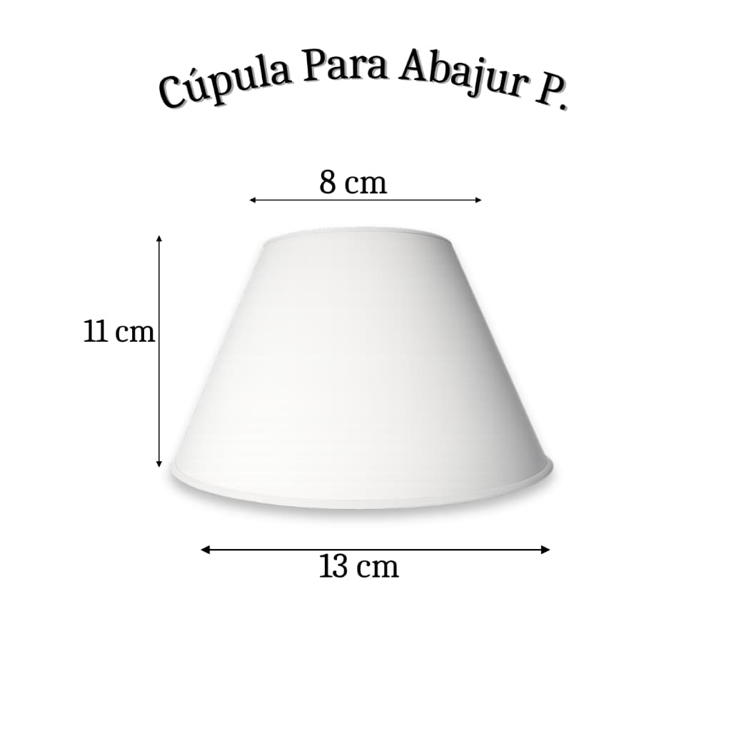 Cúpula Para Abajur Luminária Formato de Cone Branca Plástico Polipropileno Pequena e Grande