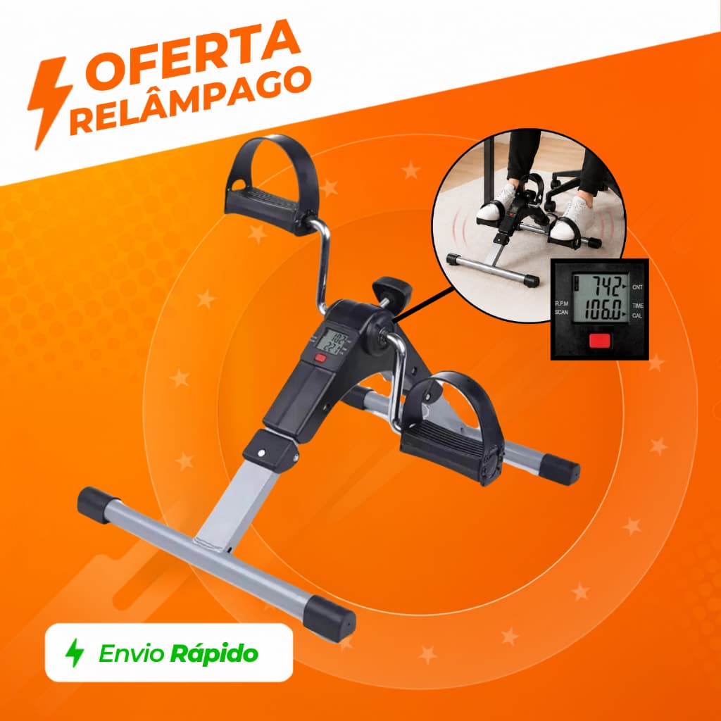 Mini Bicicleta Ergométrica Digital Dobrável Fitness Pedalinho Polex Full - Reabilitação Fisioterapia