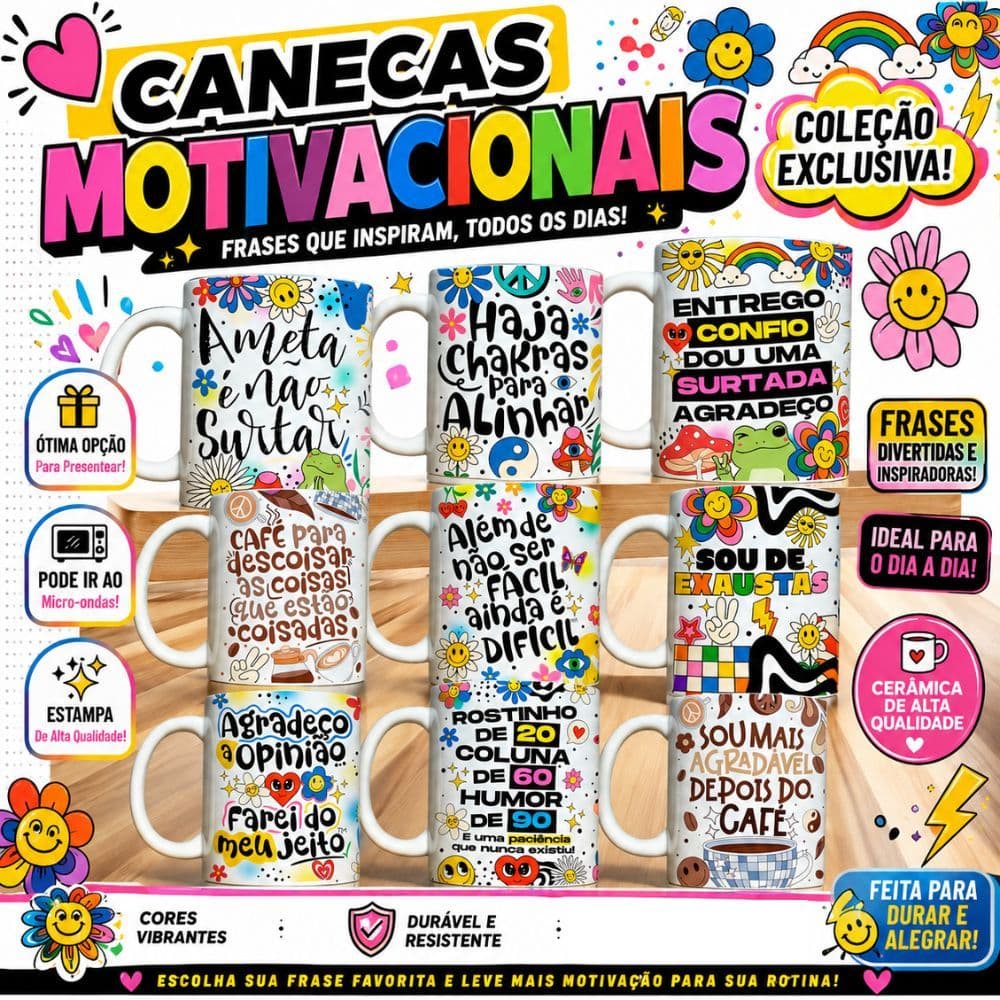 Caneca Vibes Engraçadas | Presente Criativo 325ml