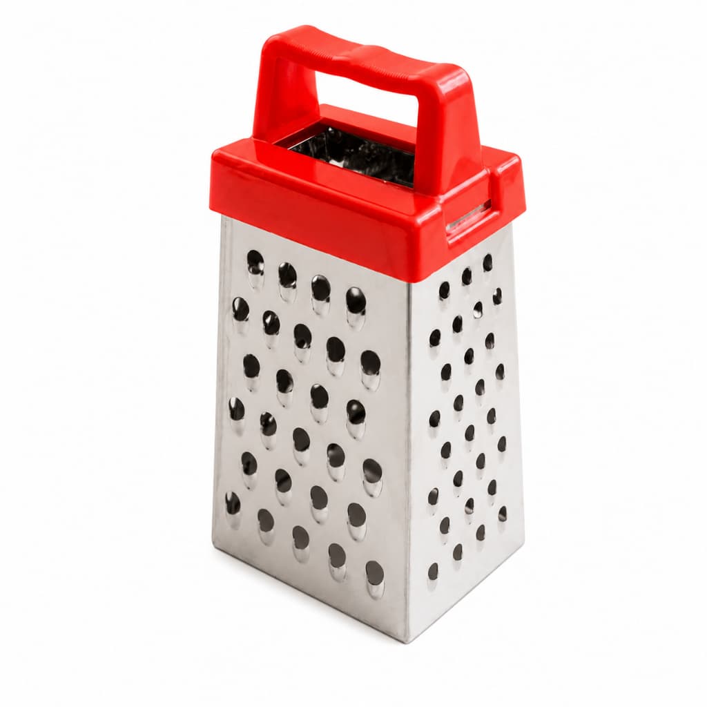 Ralador Inox 4 Faces 18cm Cozinha Multiuso Queijo Legumes Verduras Aço Inoxidável