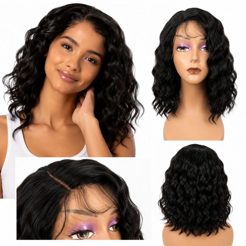Peruca Lace Fibra Orgânica Aspecto De Cabelo Natural