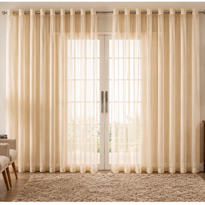 CORTINA VOIL TRANSPARENTE PREMIUM Para Sala Quarto Diversos Tamanhos e Cores