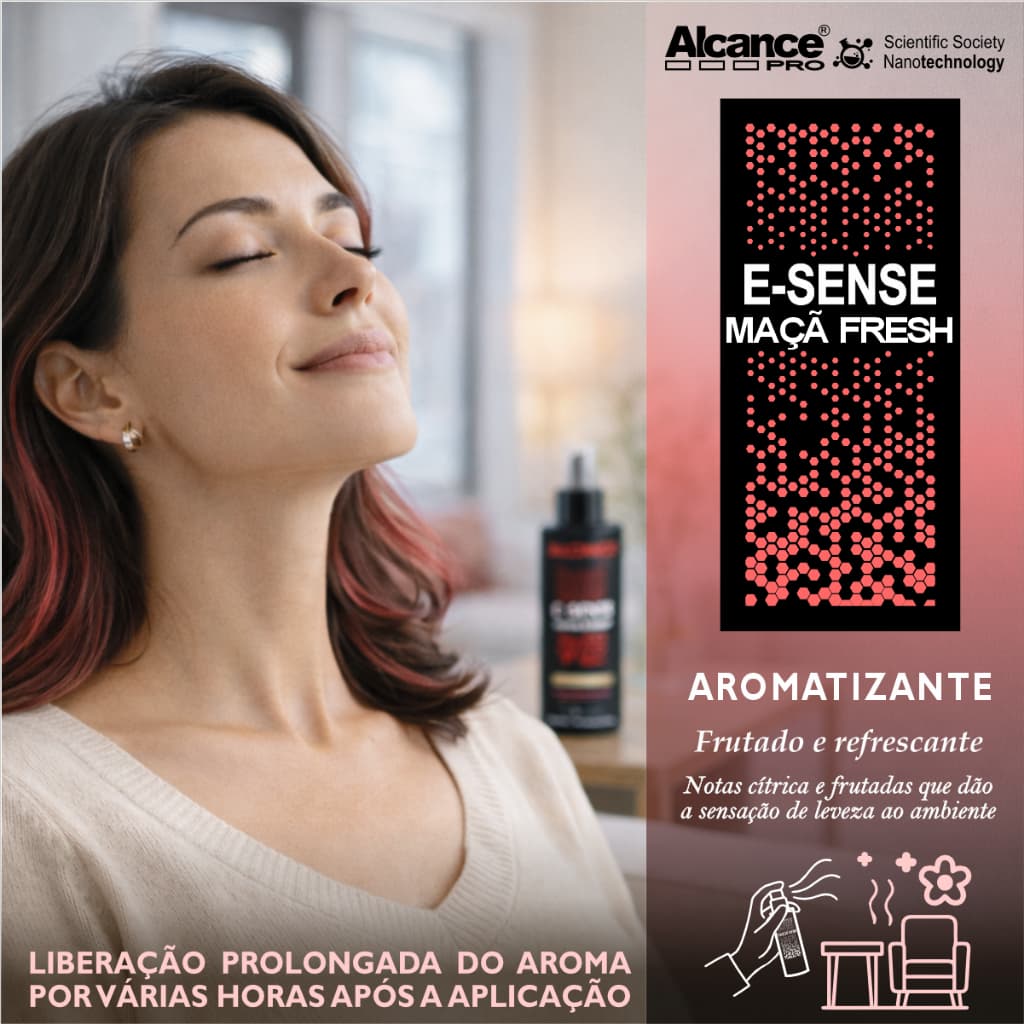 Aromatizador E-Sense Alcance Profissional para Carro, Maçã Verde 120 mL