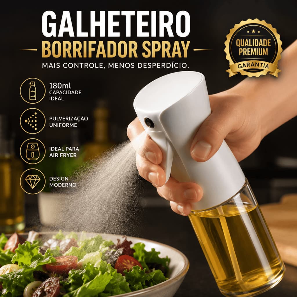 Galheteiro Borrifador Oleos Vinagres 180ml Cozinha Pratico Moderno Variedade