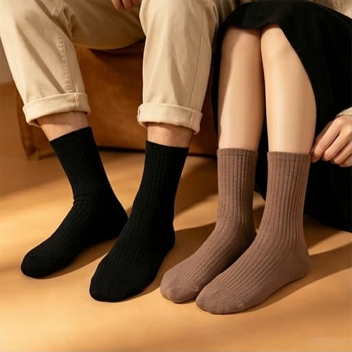 kit 12 pares  Meia de  feminina meia cano alto unissex branca para casal combina chinelo de quarto