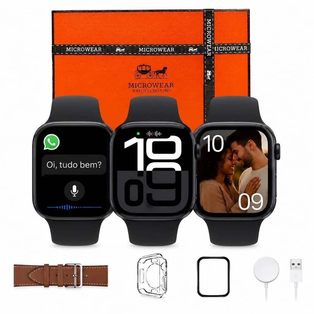 Smartwatch Microwear W11 Mini Pro Original C/ Kit Pulseiras