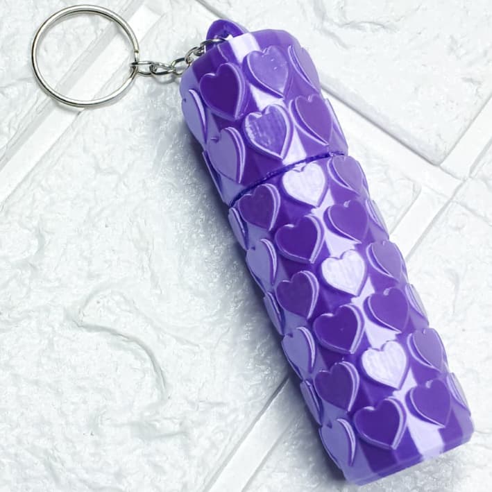 Chaveiro Porta Batom Luxo Chaveiro Textura Coração Elegante Mini Resistente Leve Presente Feminino Dia a Dia