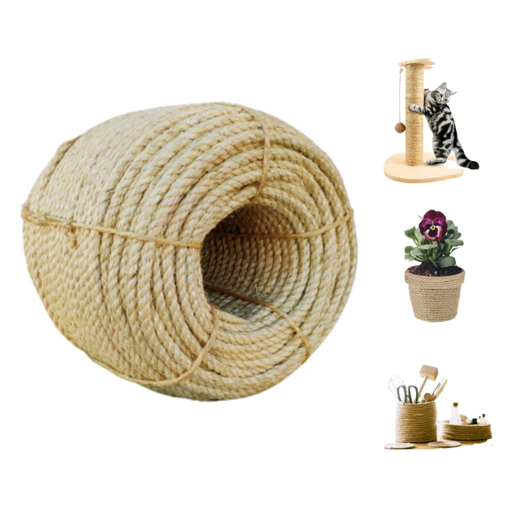Corda de Sisal Natural 10mm 10 Metros Artesanato Decoração