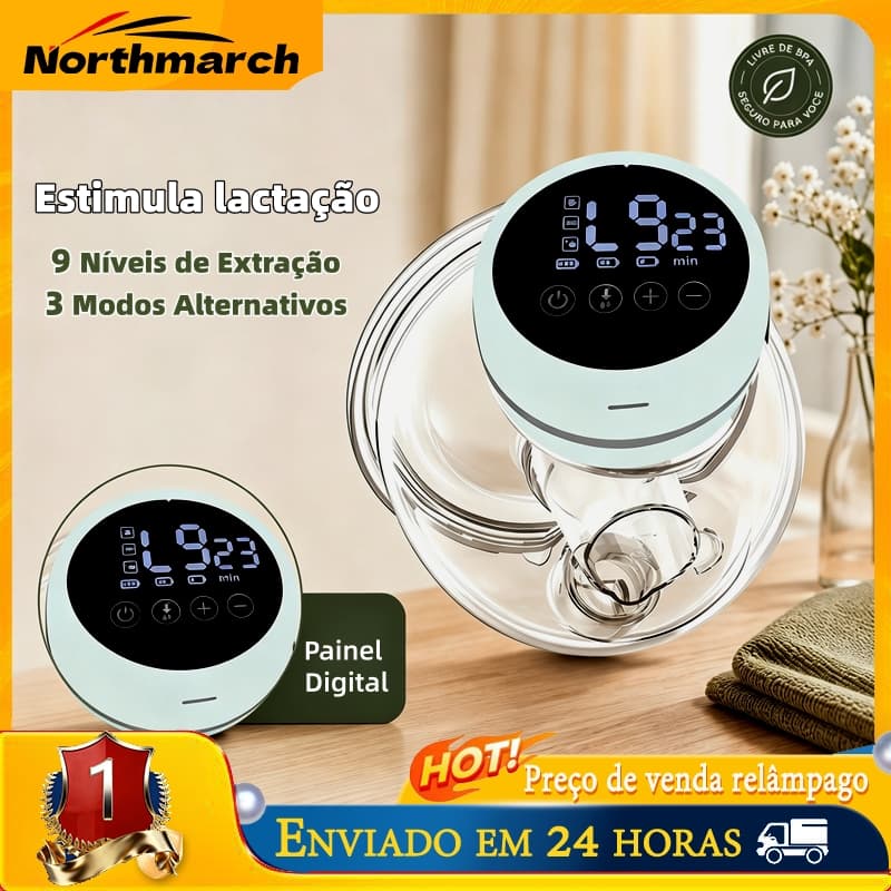 Bomba Tira-Leite Elétrica Alta Sucção Portátil para Amamentação Mãos Livres