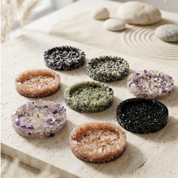 Incensário de Pedras Naturais Artesanal - Decoração Zen e Boho Chic