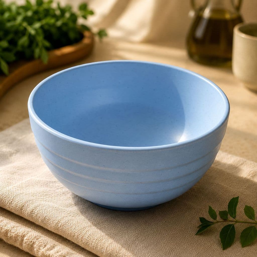 Tigela Bowl Azul Multiuso Plástico Resistente para Cereais Sopas Saladas