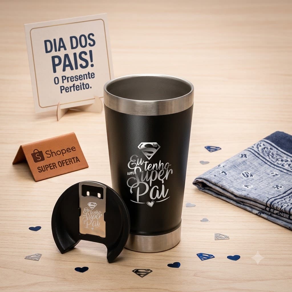 Copo Térmico Dia dos Pais 473ml Personalizado Papai Filho