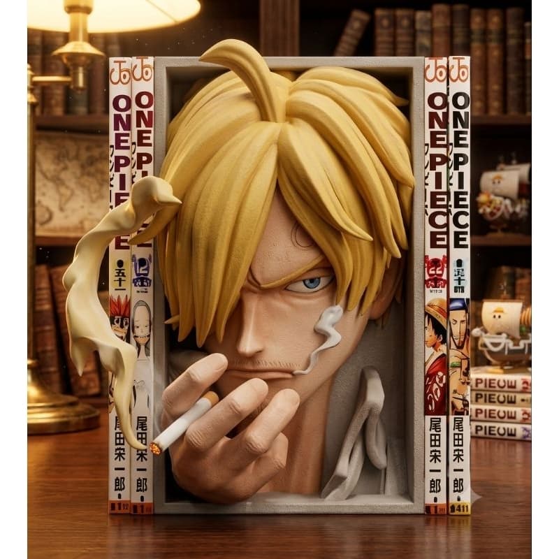 Aparador de Livros Anime 3D - Naruto One Piece Dragon Ball