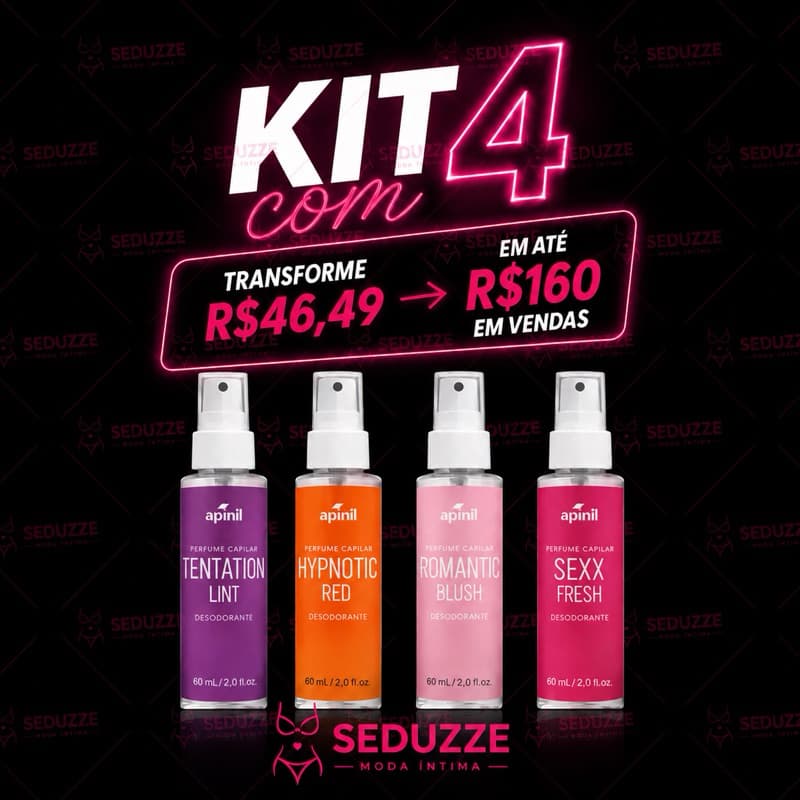 Perfume de Cabelo Profissional Apinil 60ml - Atacado para Revenda e Entrega Imediata