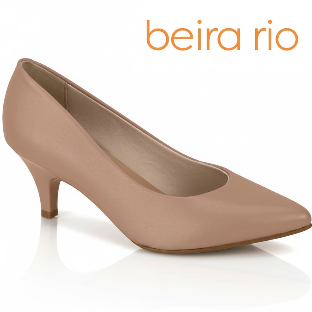 Scarpin Beira Rio Original Feminino Conforto Salto Medio Fino Classico Napa Scarpin Fashion