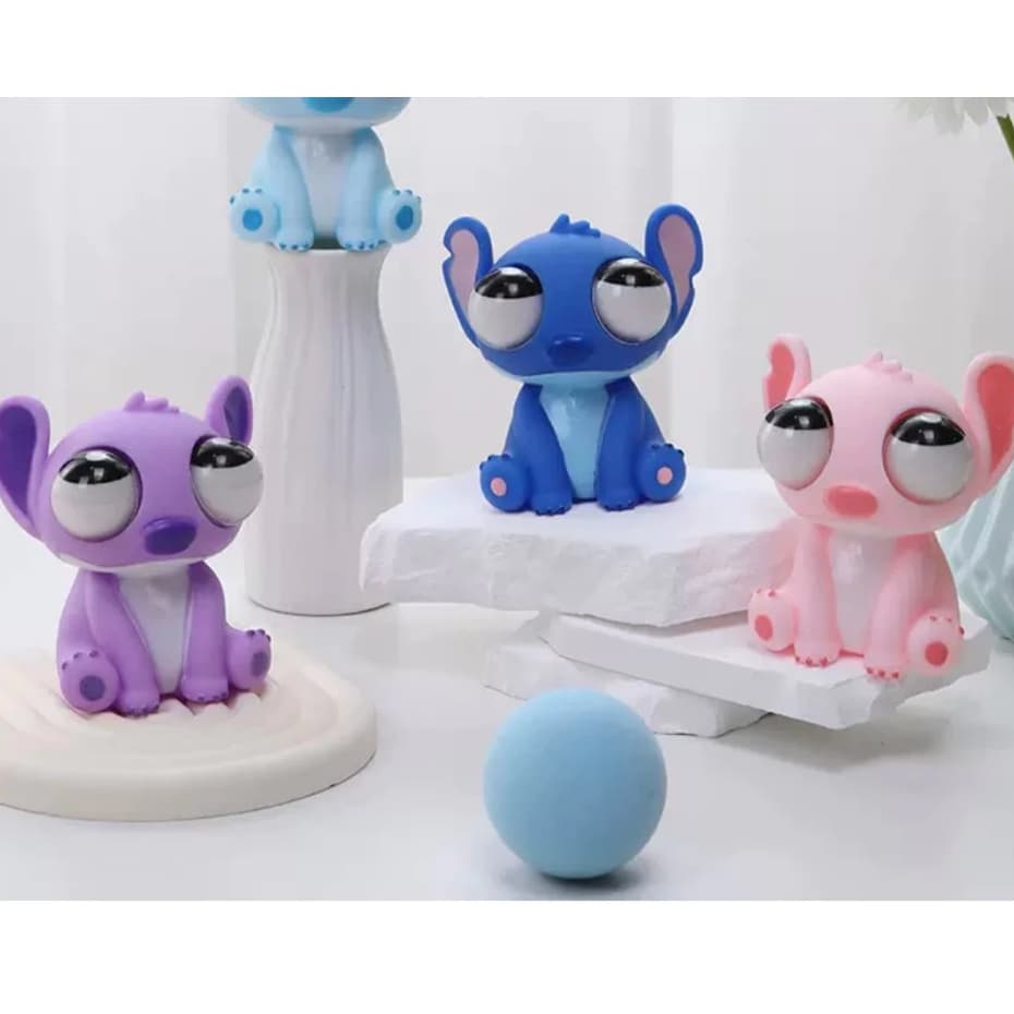 Boneco De Silicone Brinquedo Anti Stress Disney Interativo Com Olhos Saltador
