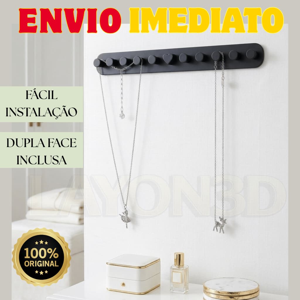 Organizador de Joias para Pendurar de Parede Expositor de Anéis Suporte para Colares e Pulseiras