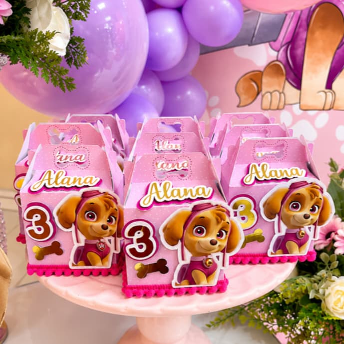 Caixinha Maleta Maletinha Skye Patrulha Canina / Lembrancinha Festa Aniversário e Decoração