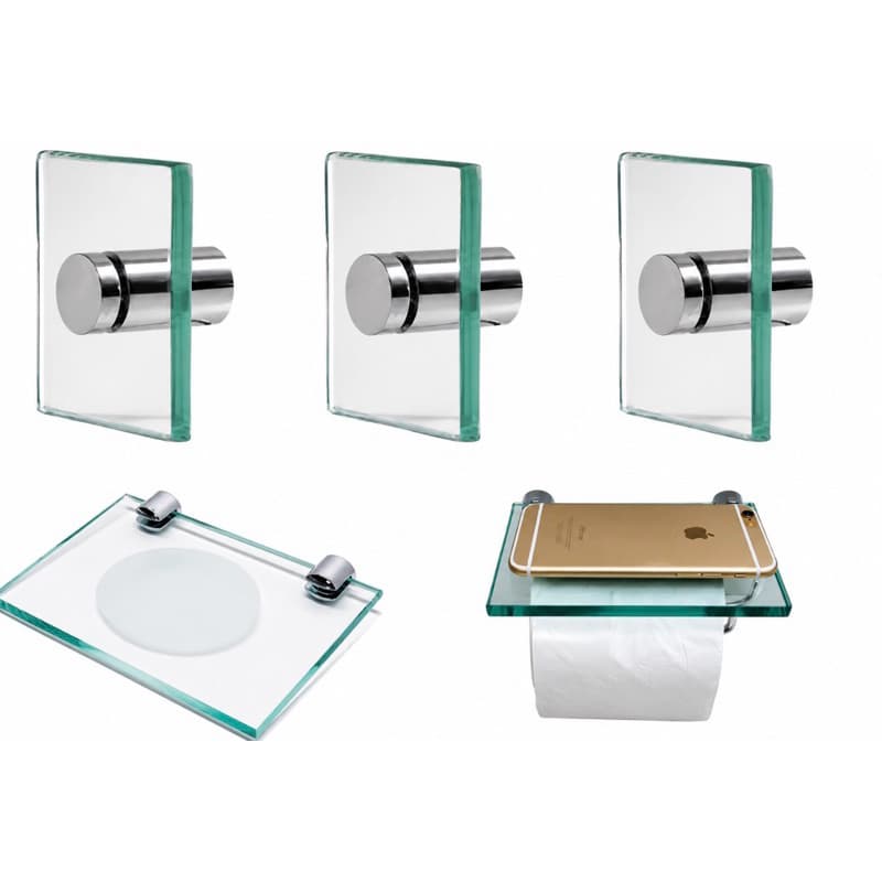 kit vidro Júnior 5 peças vidro 8mm incolor verde fume