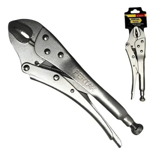 Alicate de Pressão Boca Curva Fertak 10" 25cm Profissional Aço Carbono Trava