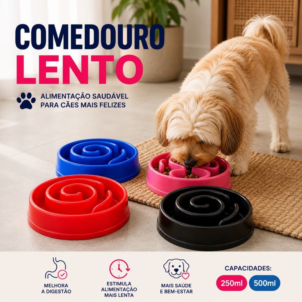 Comedouro Lento para Cachorro e Gato Comedouro Educativo Anti Ansiedade
